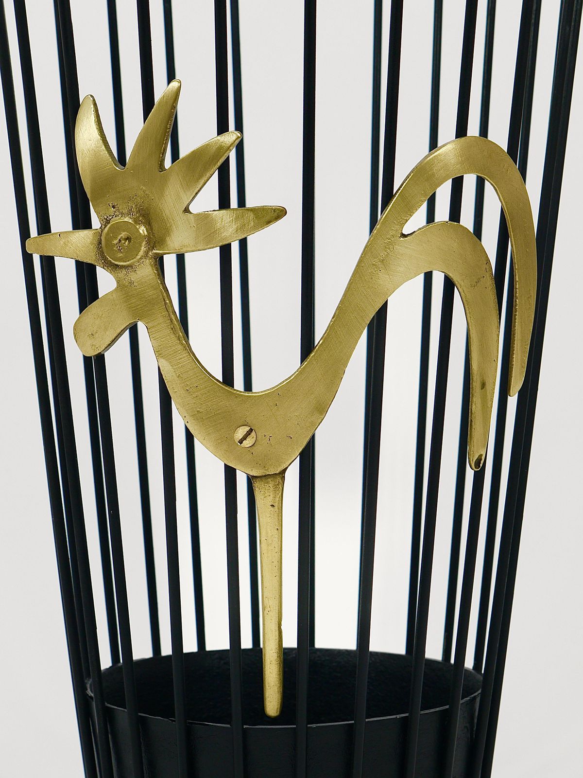 Walter Bosse Brass Rooster Mid Century Umbrella Stand For Herta Baller, 1950s photo Home Decor