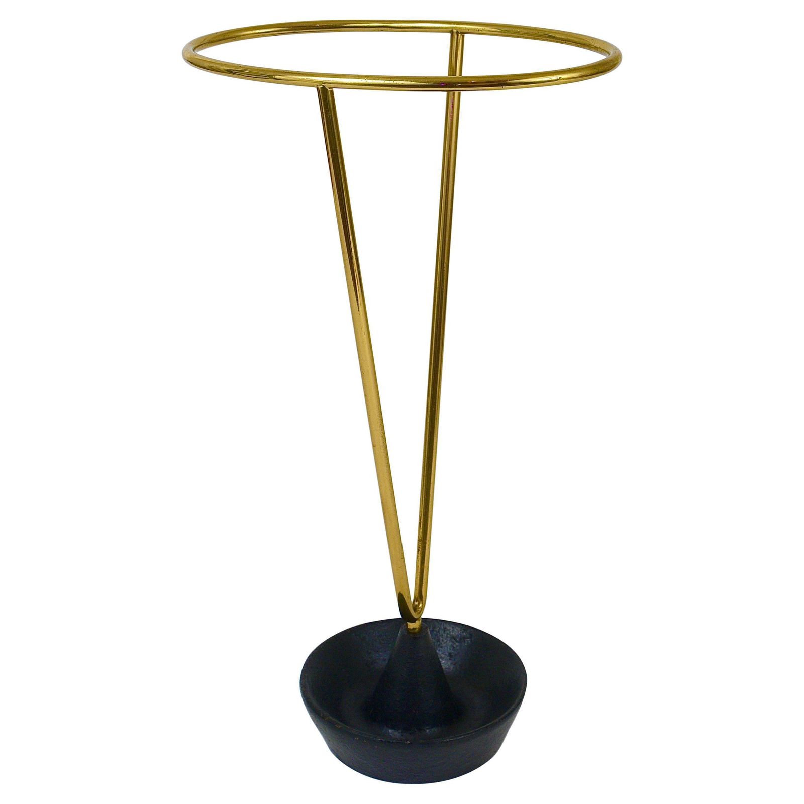 Carl Auböck Mid Century Brass And Cast Iron Umbrella Stand, Austria, 1950s