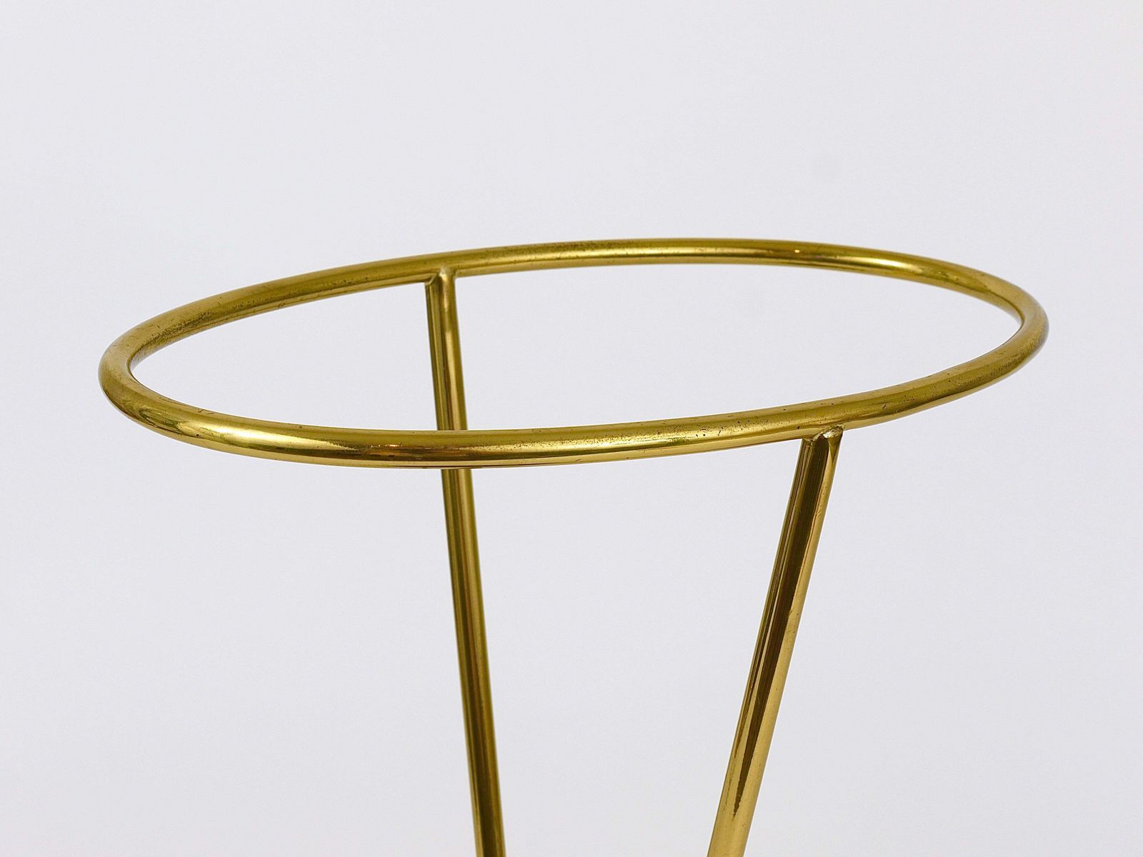 Carl Auböck Mid Century Brass And Cast Iron Umbrella Stand, Austria, 1950s photo vintage