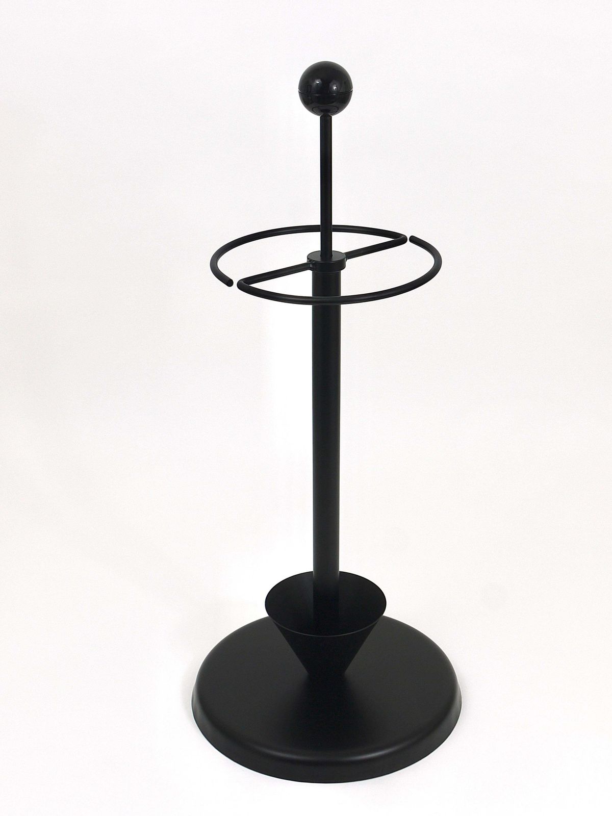 Black Post Modern Castiglioni Memphis Style Umbrella Stand, Italy, 1980s photo furniture