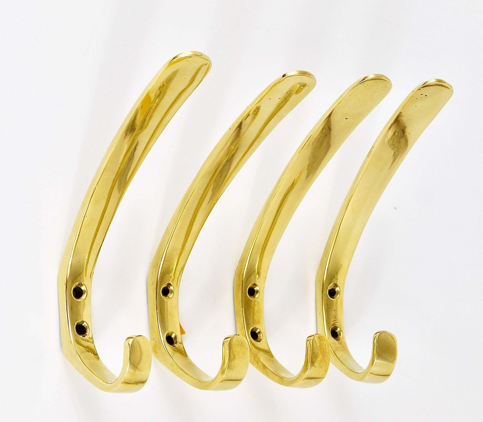 Up To Three Mid Century Brass Wall Coat Hooks By Herta Baller, Austria, 1950s photo vintage