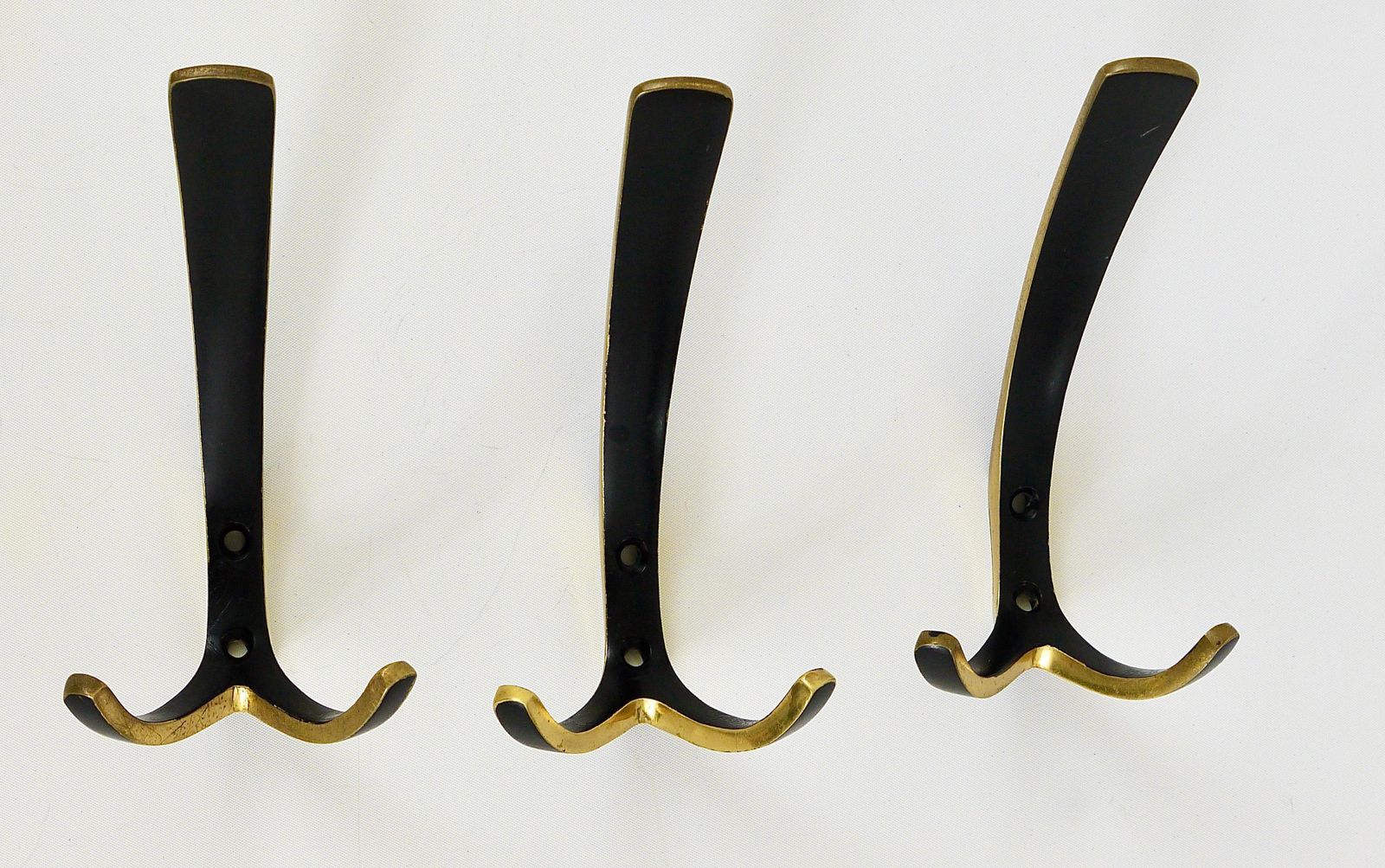 photo furniture Up To 10 Midcentury Brass Double Wall Hooks By Herta Baller, Austria, 1950s