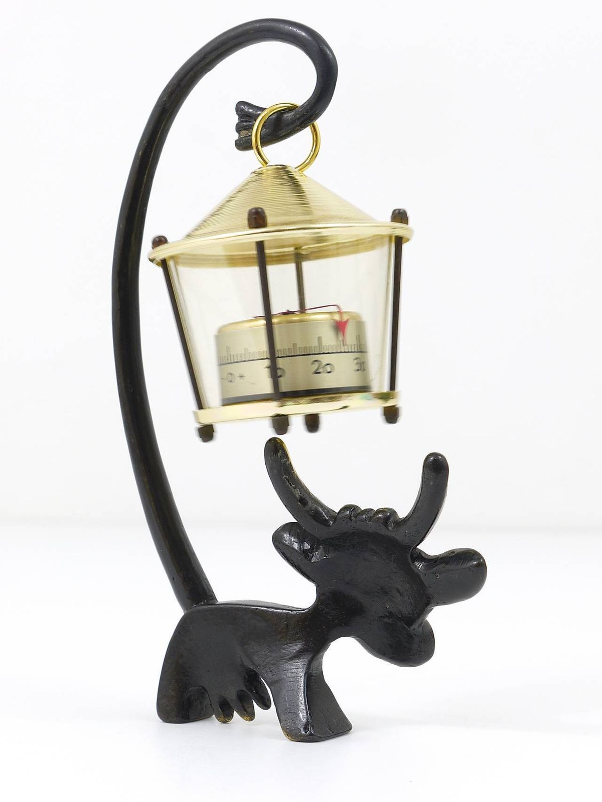 Walter Bosse Cow Figurine Table Thermometer By Herta Baller, Austria, 1950s photo vintage