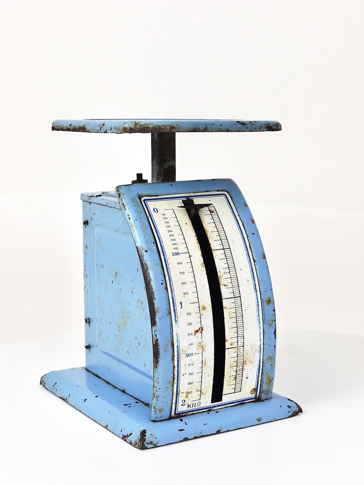 Decorative Blue Marianne Brandt Avantgarde Bauhaus Letter Scale, 1930s, Germany photo for sale