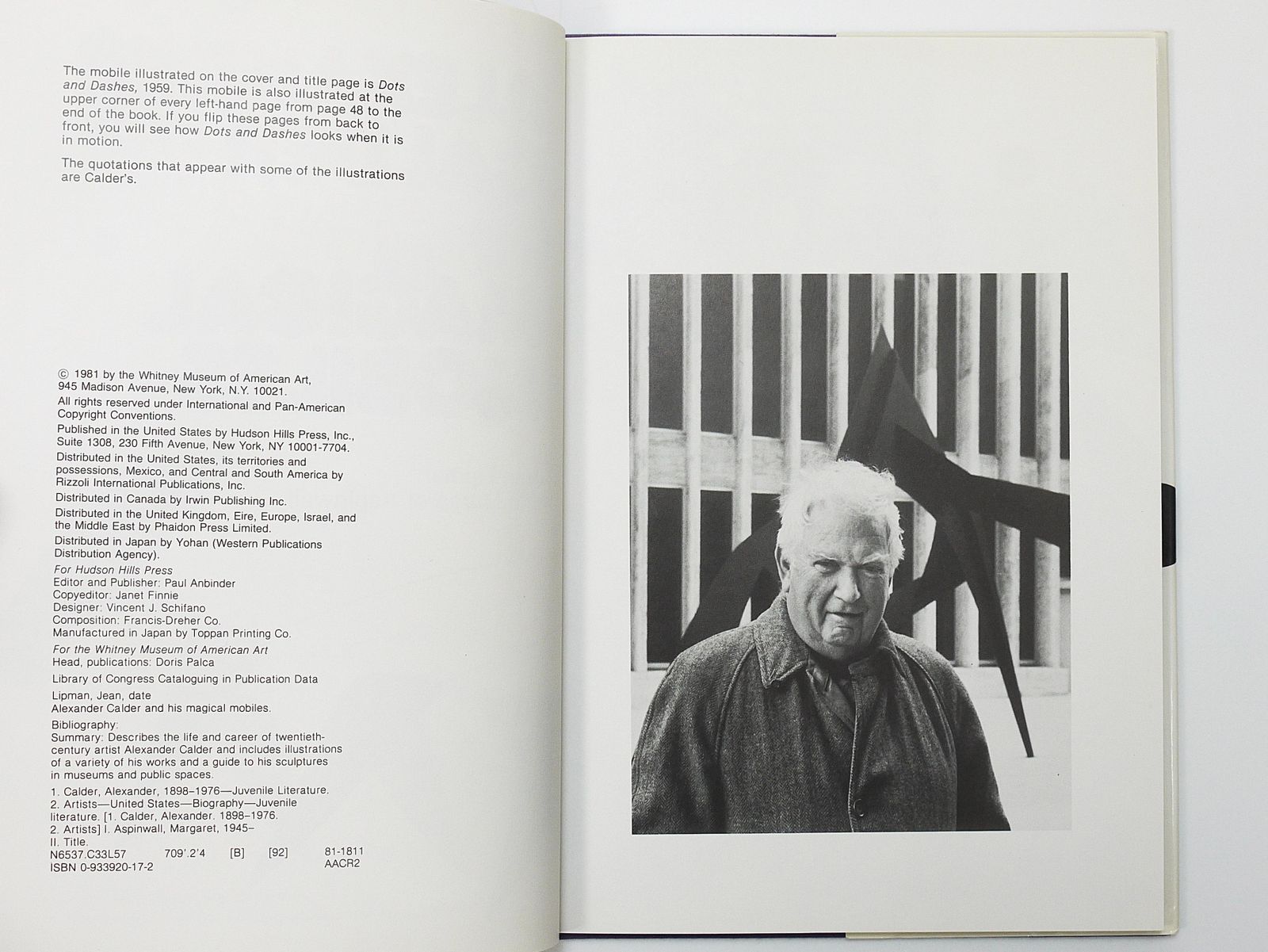 Alexander Calder And His Magical Mobiles Art Book, Lipman & Aspinwal, 1st Ed. photo buy