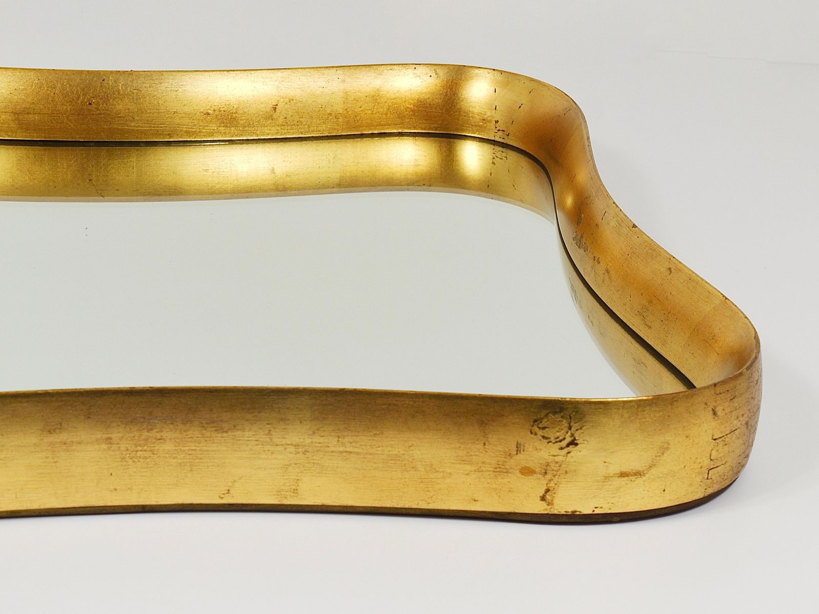Gio Ponti Style Gilt Wood Mirror By Max Welz Vienna, Austria, 1940s photo 2015.0