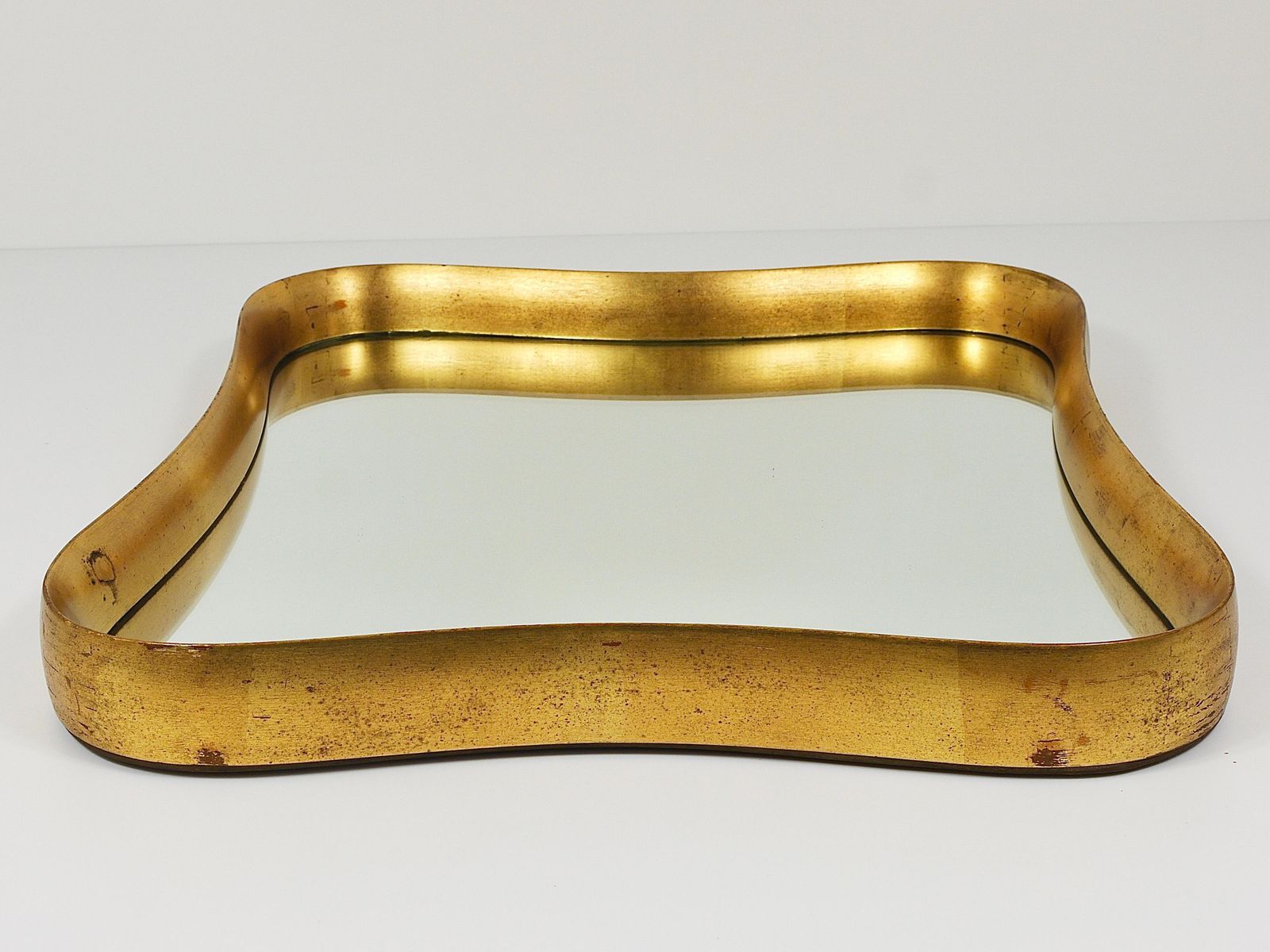 Gio Ponti Style Gilt Wood Mirror By Max Welz Vienna, Austria, 1940s photo buy