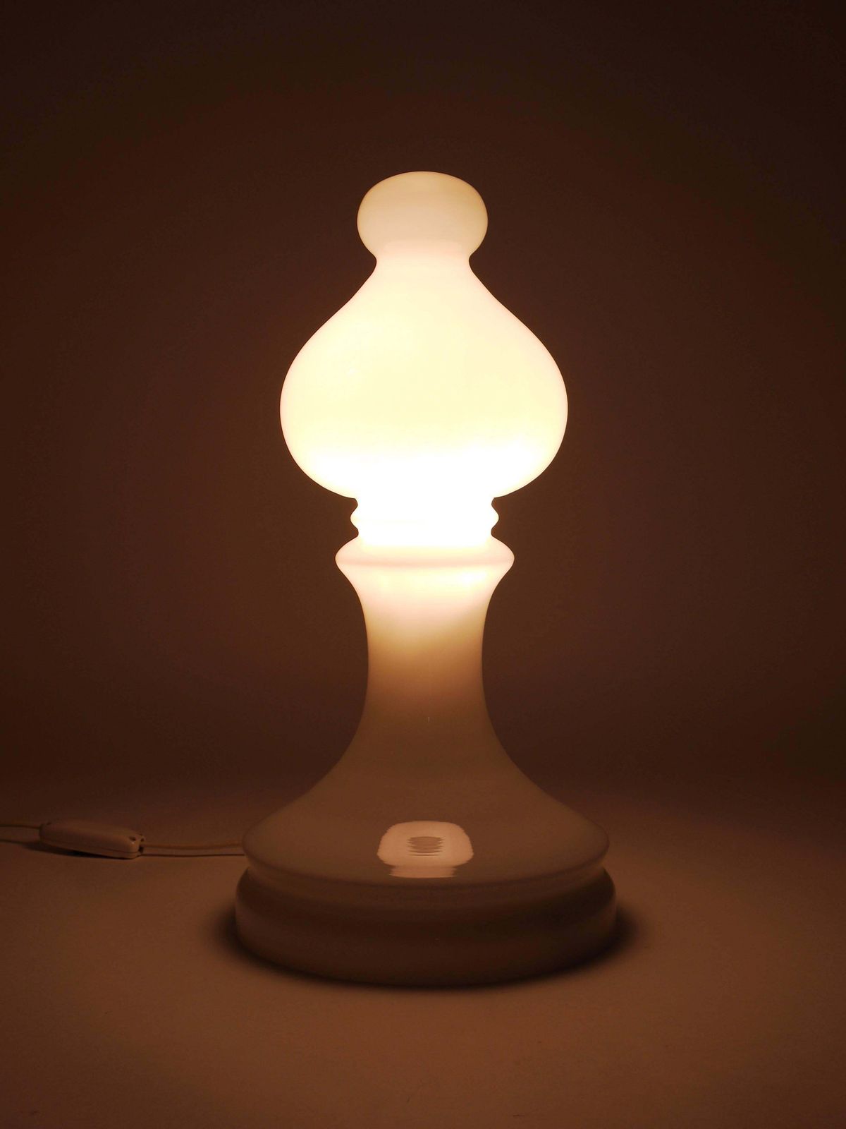 photo furniture White Ivan Jakes Bishop Chess Lamp, Made Of White Glass, Czechoslovakia, 1970s