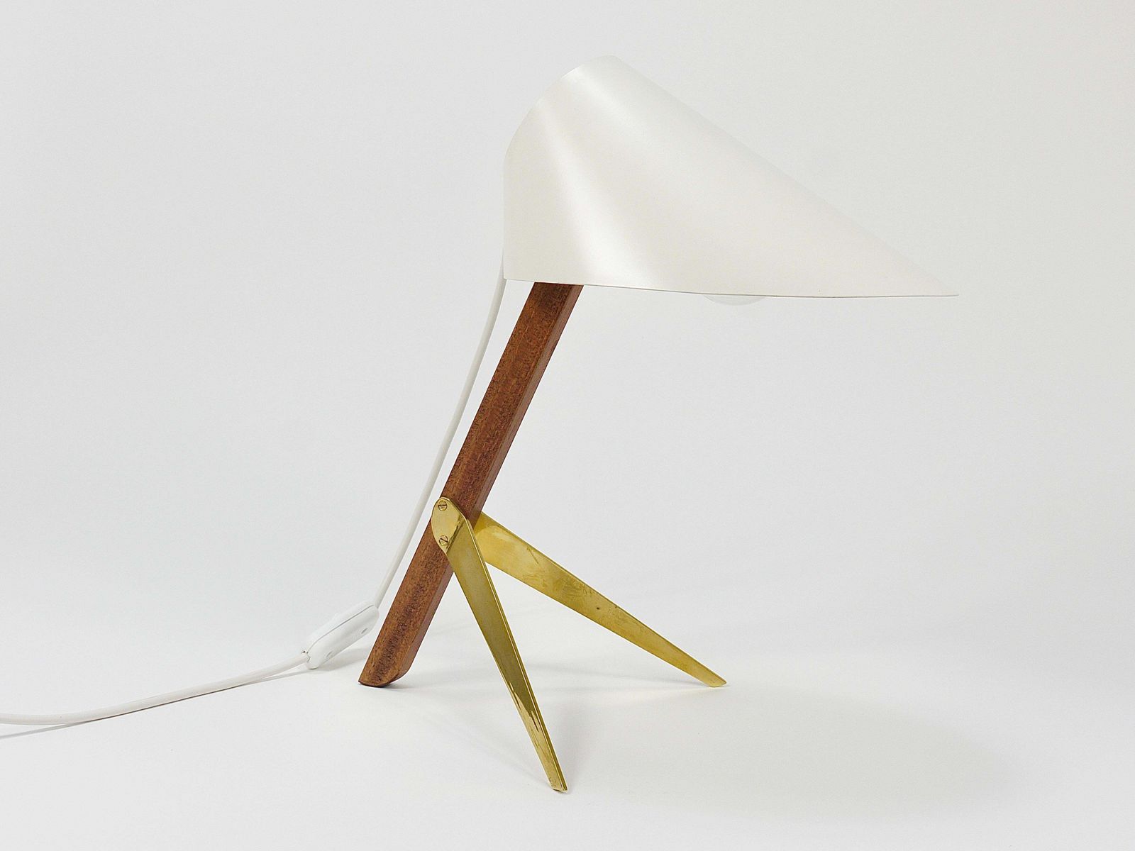 Two J.T. Kalmar Vienna  „Billy Tl“ White Mid Century Table Desk Lamps, Austria photo buy