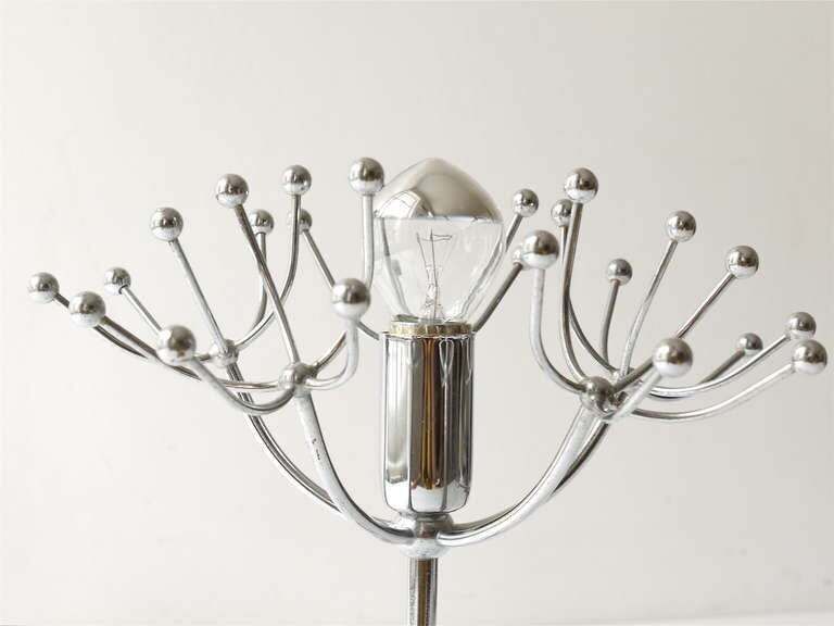 Two Gaetano Sciolari Chrome Sputnik Side Or Table Lamps, Midcentury Italy, 1960s photo vinterior