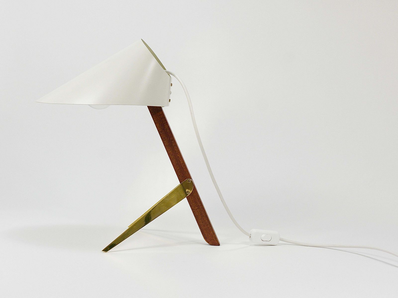 Lighting Two J.T. Kalmar Vienna  „Billy Tl“ White Mid Century Table Desk Lamps, Austria photo