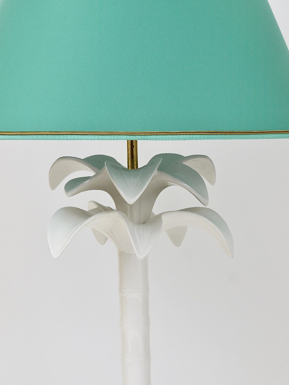 photo buy Tommaso Barbi White Palm Tree Faux Bamboo Table Lamp, Italy, 1970s