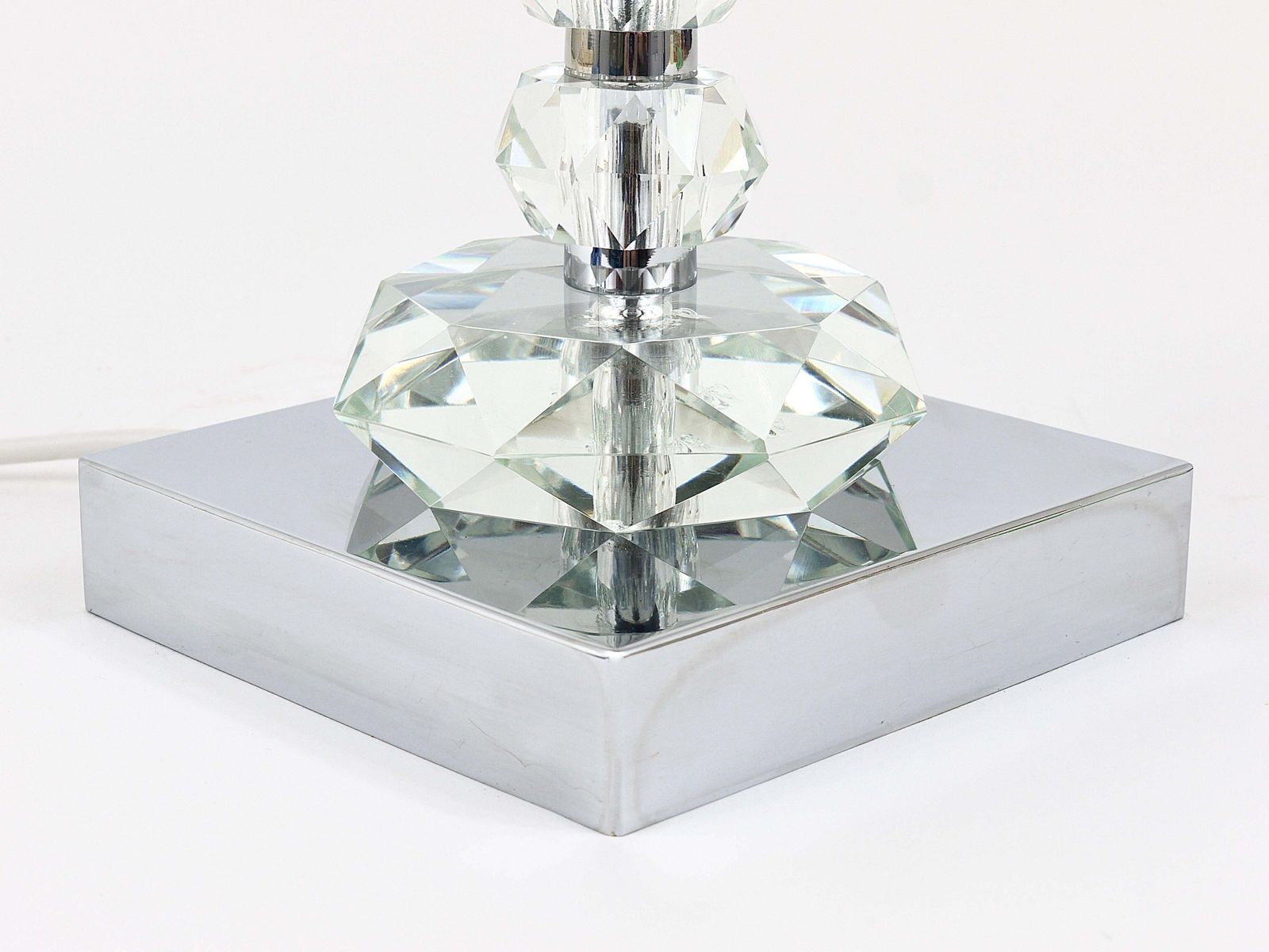 Two Bakalowits Table Lamps With Huge Faceted Diamond Crystals, Austria, 1970s photo furniture