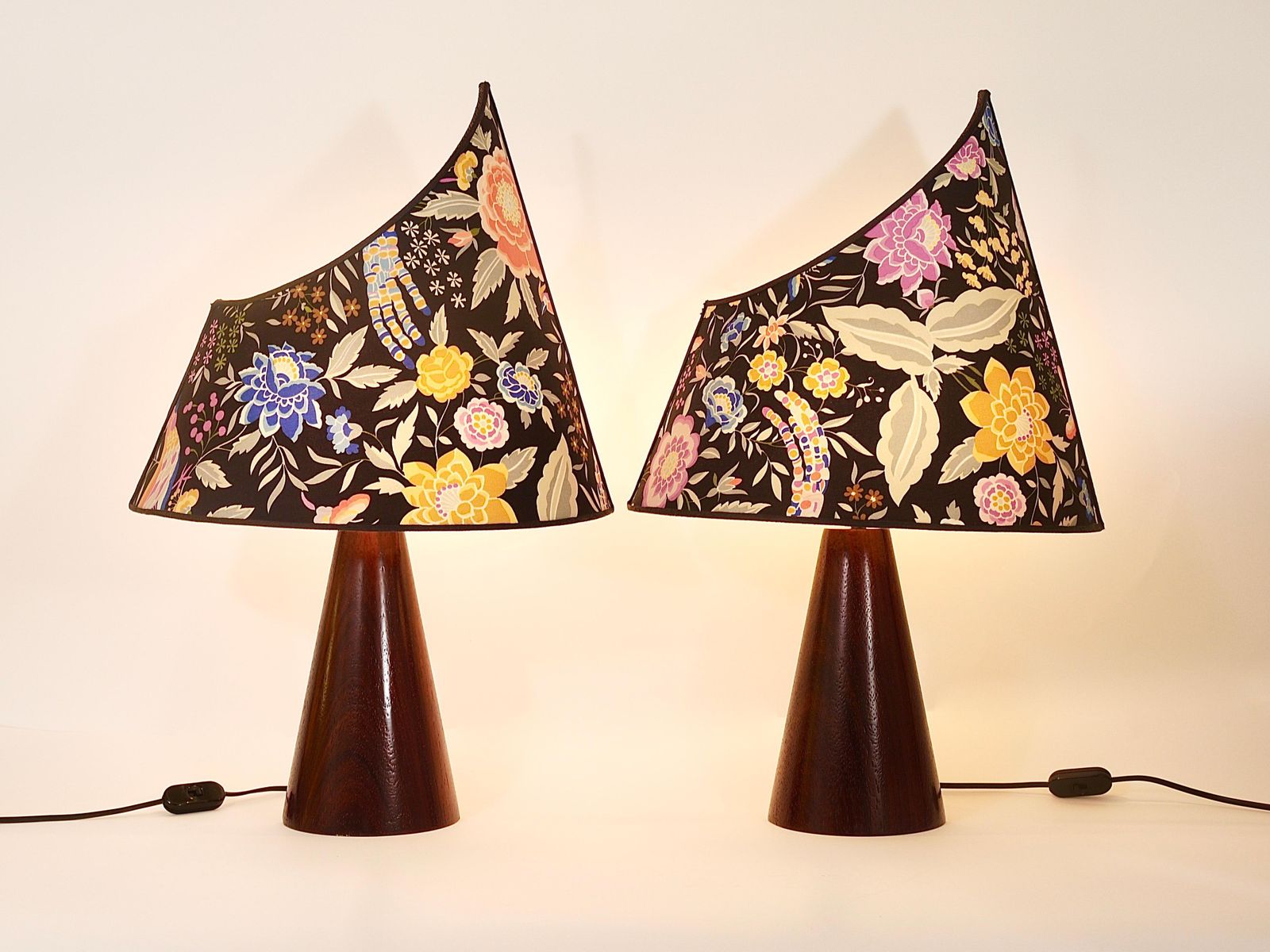 A Pair Missoni Post Modern Table Side Lamps By Massimo Valloto, Italy, 1980s photo for sale
