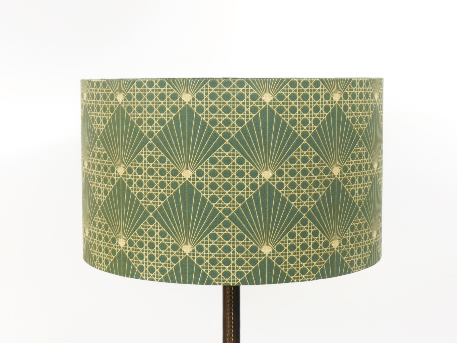 Pair J.T. Kalmar Brass & Leather Mid Century Table Or Side Lamps, Austria, 1960s photo vintage