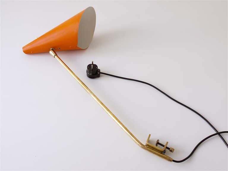 photo for sale J.T. Kalmar Model "Style" Midcentury Cone Table Clamp Lamp, Vienna, 1950s