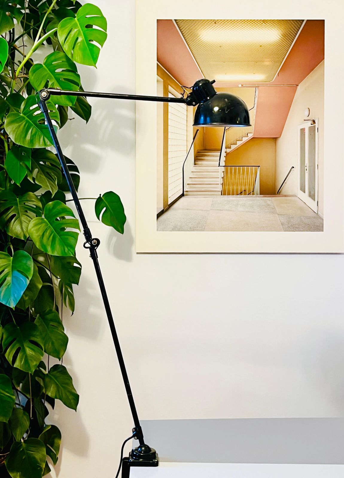 Christian Dell Bauhaus Industrial Table Clamp Wall Lamp, Koranda Austria, 1930s photo for sale