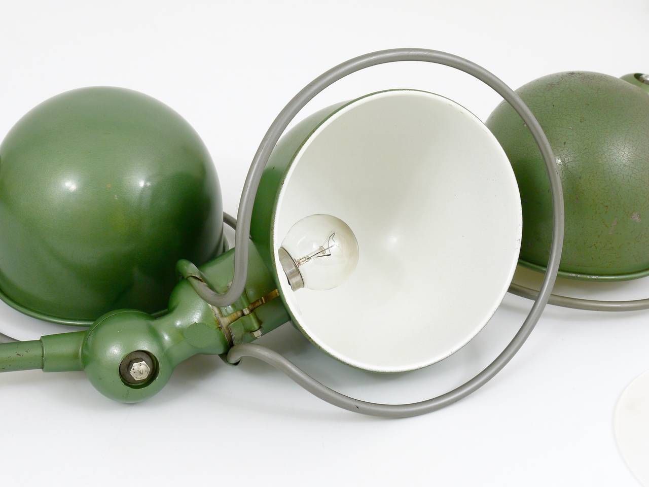 Two Matching Jean Louis Domecq For Jielde Lyon Industrial Clamp Lamps, 1950s photo Lighting