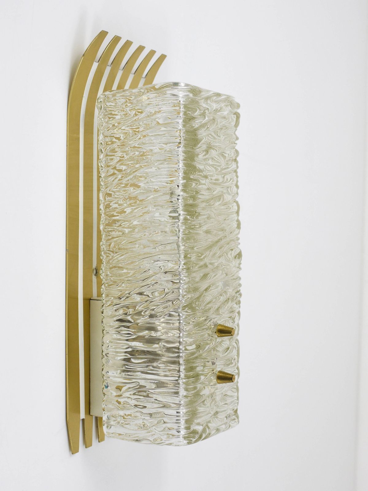 J.T. Kalmar Vienna Pair Of Unusual Brass Glass Sconces, Austria, 1950s photo 1532.0