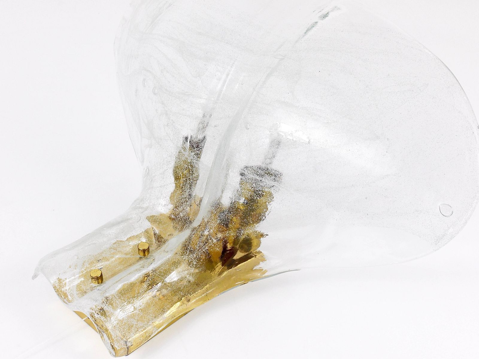 photo for sale J.T. Kalmar Huge Brass & Melting Glass Petal Sconce, Mid Century Austria, 1970s