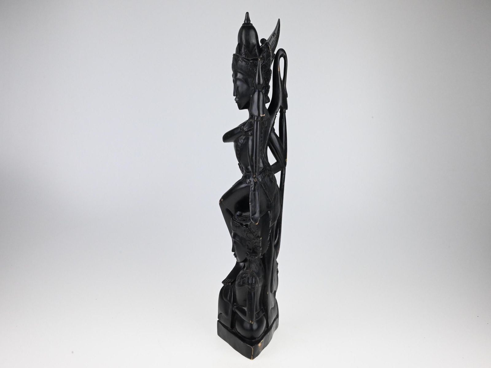 Vintage Hand Carved African Wooden Figurine, African Statue, Black Wooden Figurine, Vintage Statue, Antique Wooden Statue, Handmade Statue photo for sale
