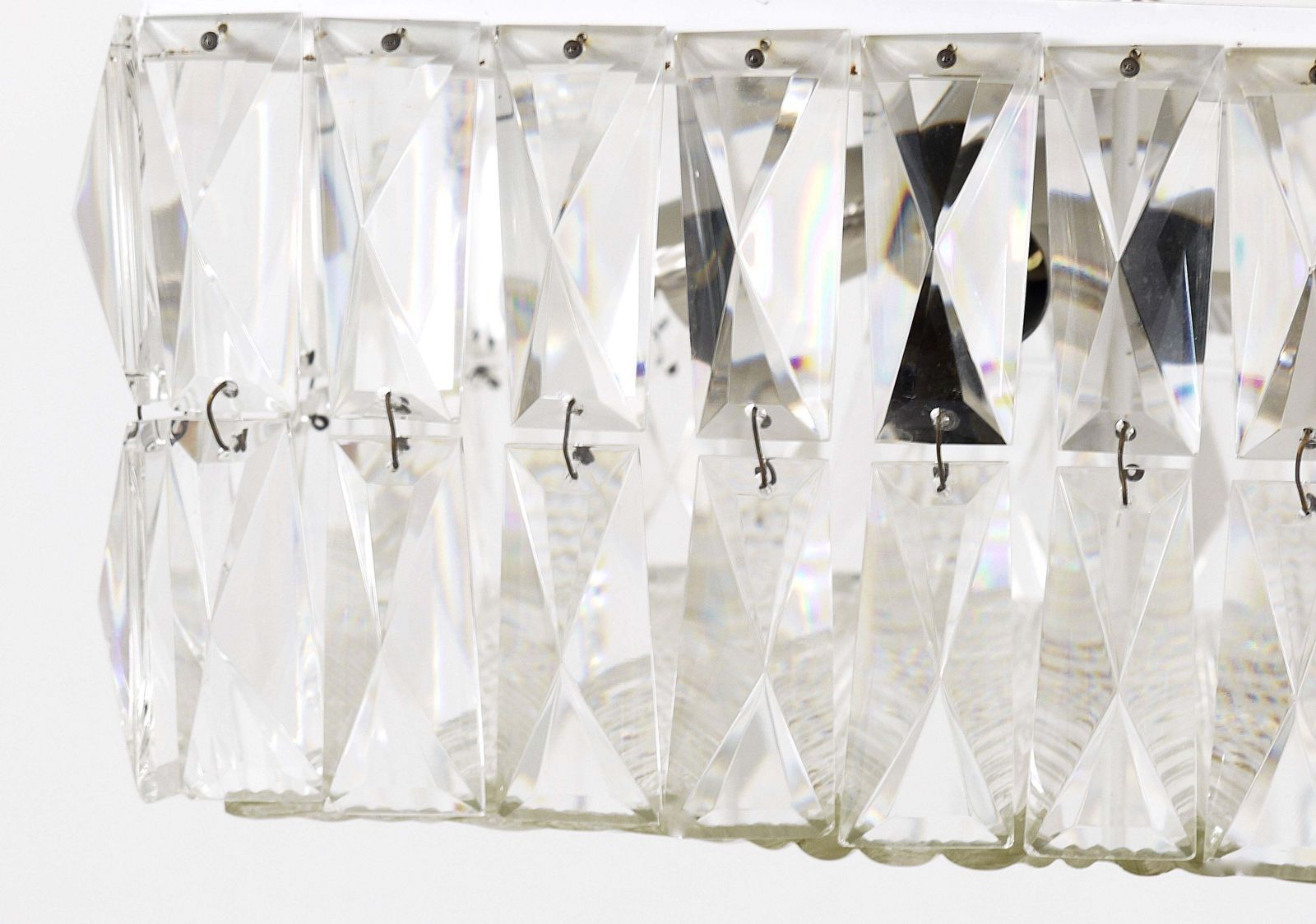 photo furniture Bakalowits Vienna Midcentury Faceted Crystals Chandelier, Austria, 1960s