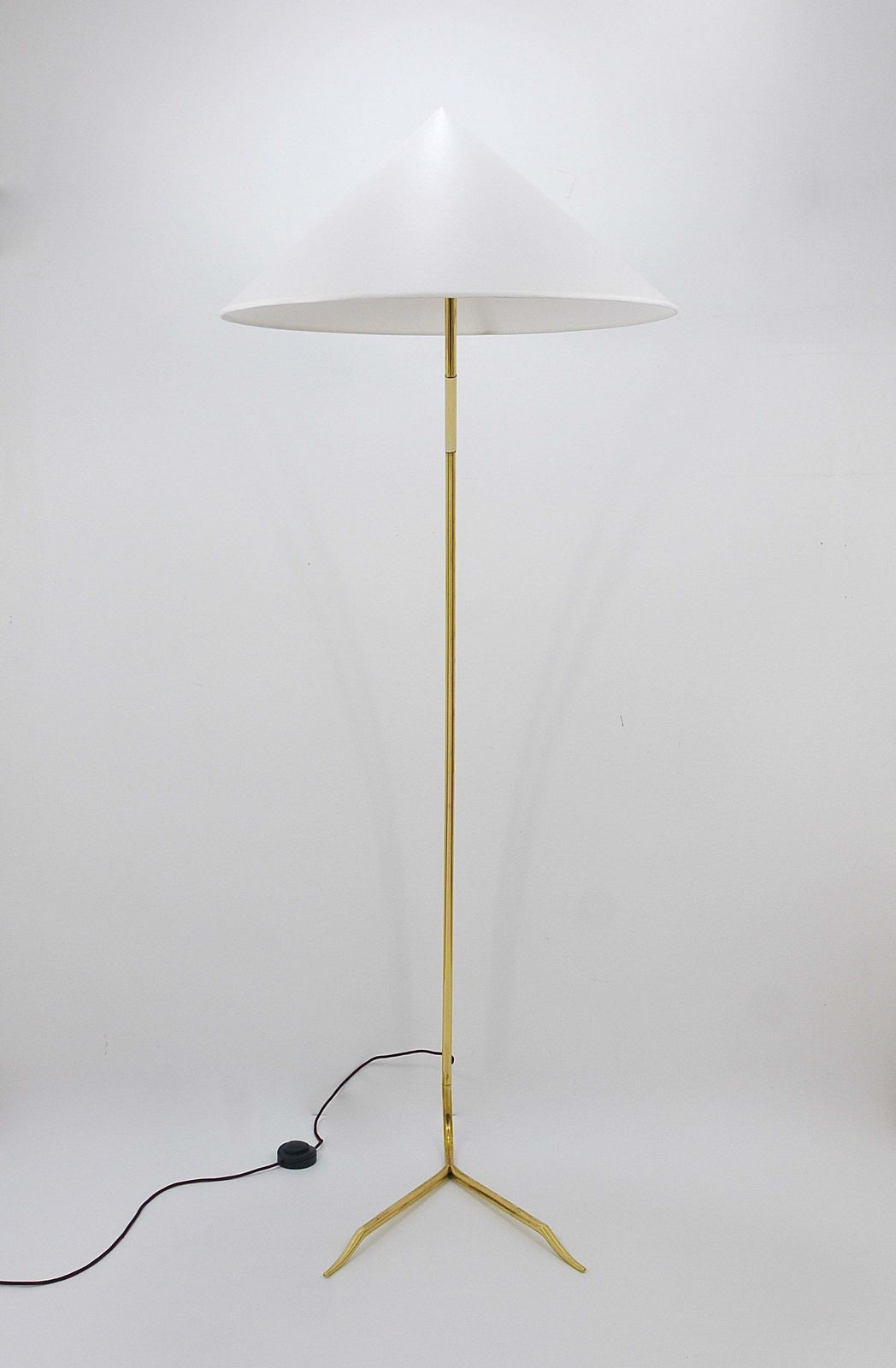 Rupert Nikoll Sumatra Mid Century Brass Floor Lamp, Vienna, Austria, 1950s photo 5159.0