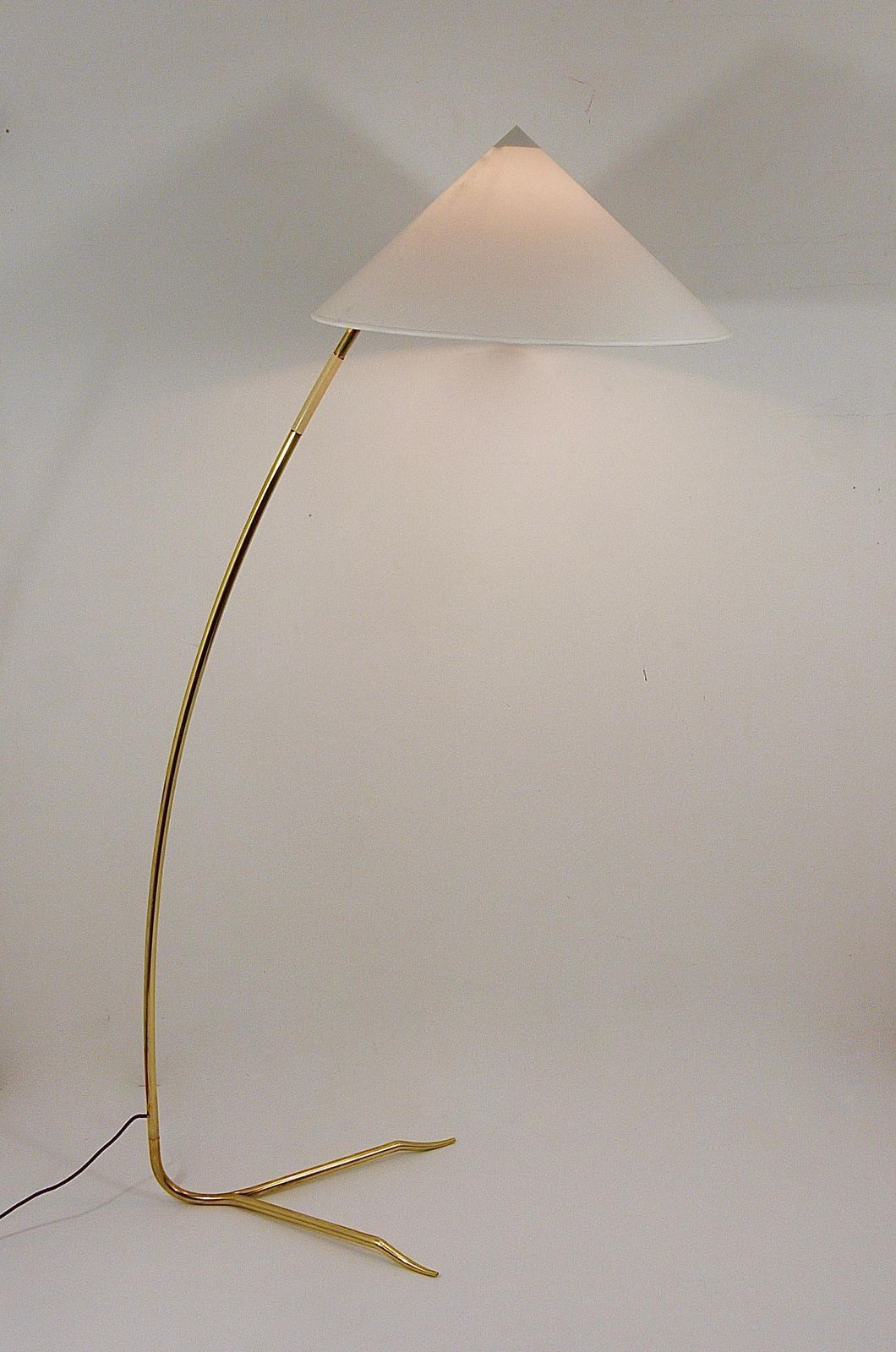 Rupert Nikoll Sumatra Mid Century Brass Floor Lamp, Vienna, Austria, 1950s photo vintage