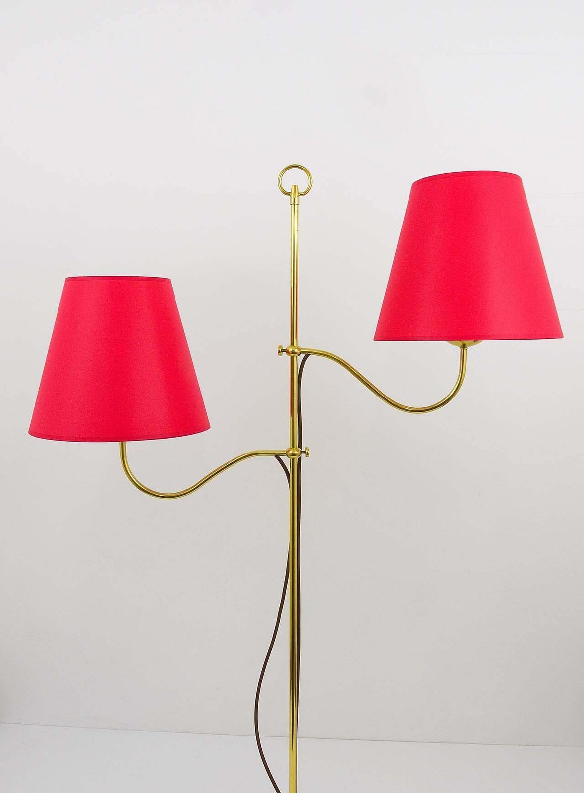 Josef Frank Two Arms Mid Century Adjustable Brass Floor Lamp, Austria, 1950s photo buy