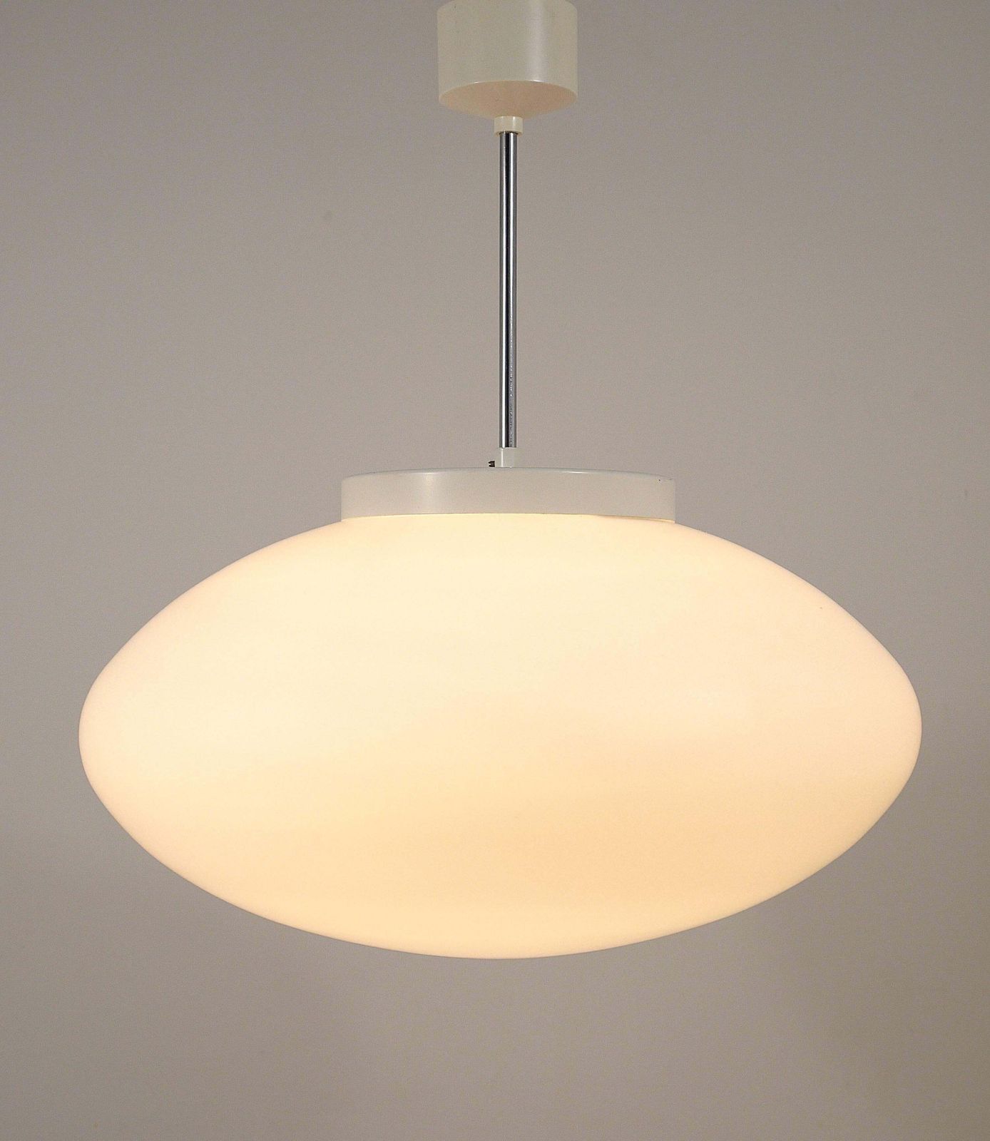 Up To 40 Huge Elliptical Opal Glass Pendant Lights, Lisa Johansson Pape Style photo vintage
