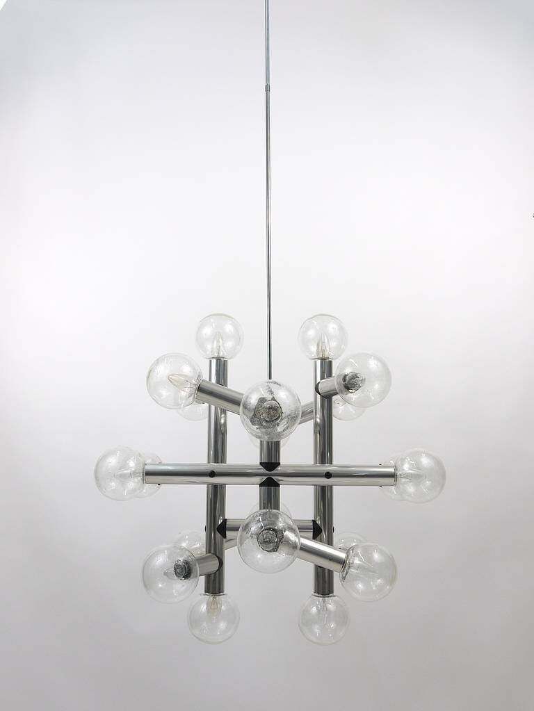 Up  Of 3 Identical J.T. Kalmar Atomic Ceiling Lamps Chandeliers, Austria, 1960s photo vinterior