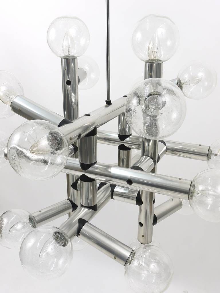 Up  Of 3 Identical J.T. Kalmar Atomic Ceiling Lamps Chandeliers, Austria, 1960s photo vintage