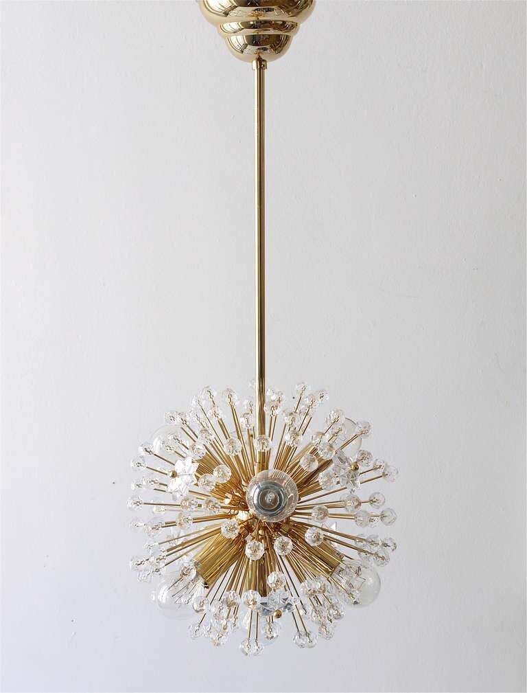 Two Emil Stejnar Gold Plated Blowball Sputnik Chandelier, Austria, 1970s photo furniture