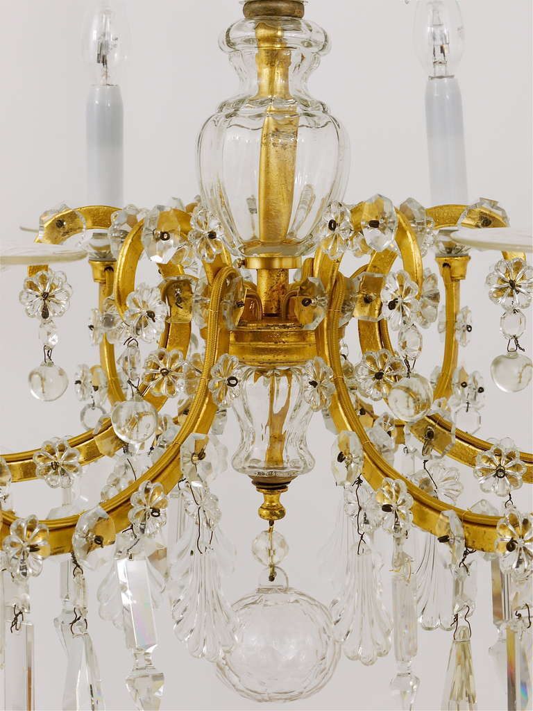 Lobmeyr Baroque Maria Theresia Parlor Chandelier, Crystal Glass, Vienna, 1940s photo vinterior