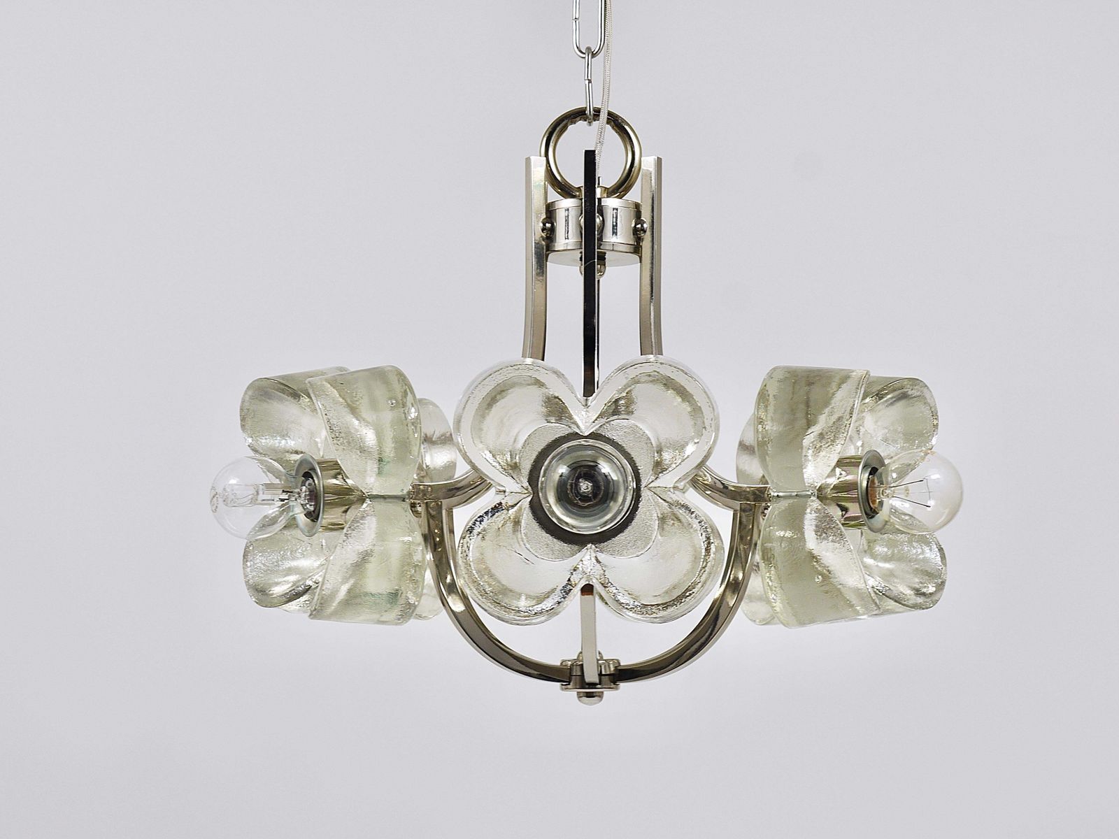 Kalmar Style Crystal Glass Flower Pendant Chandelier By Sische, Germany, 1970s photo furniture
