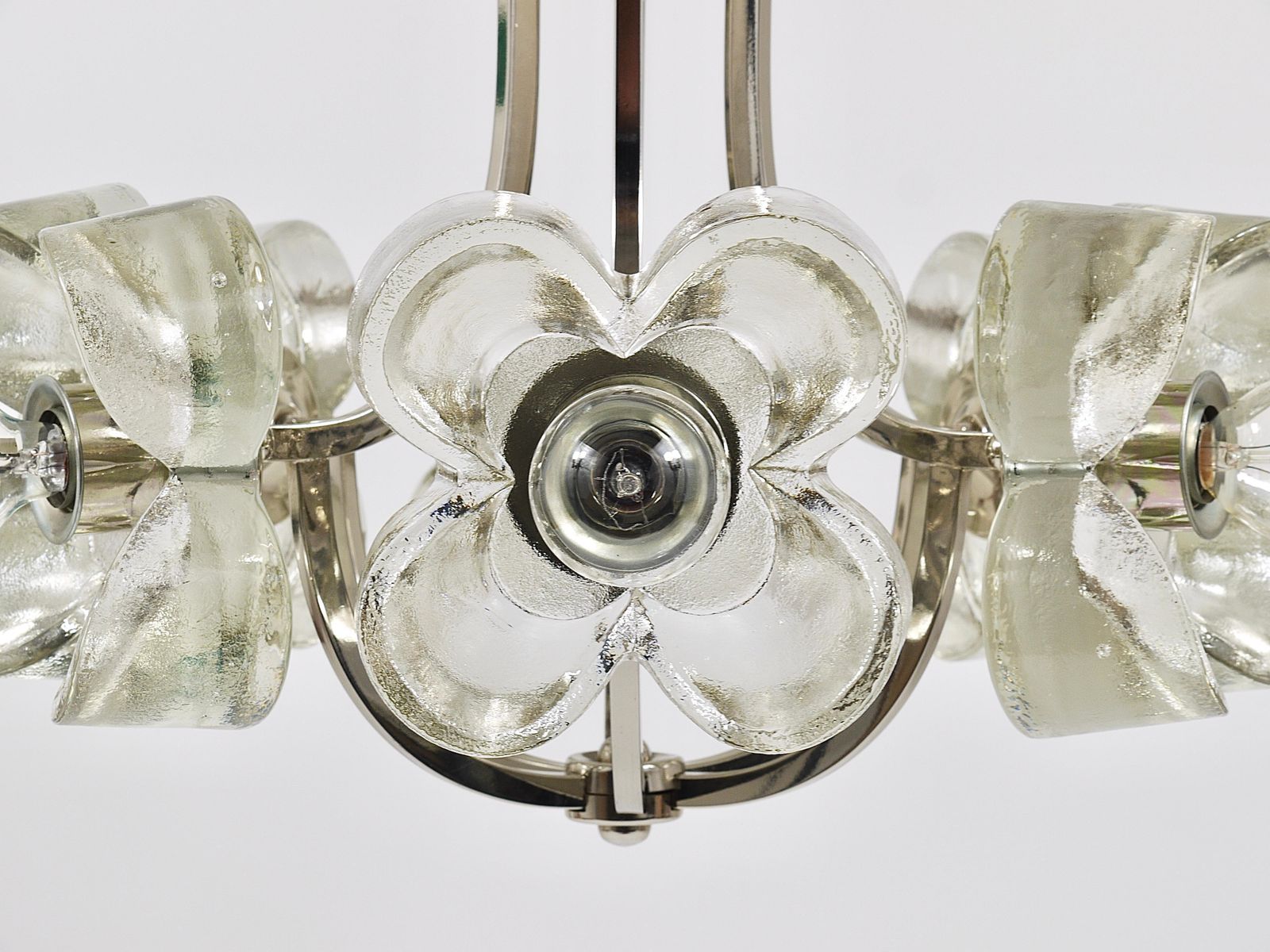 Kalmar Style Crystal Glass Flower Pendant Chandelier By Sische, Germany, 1970s photo buy