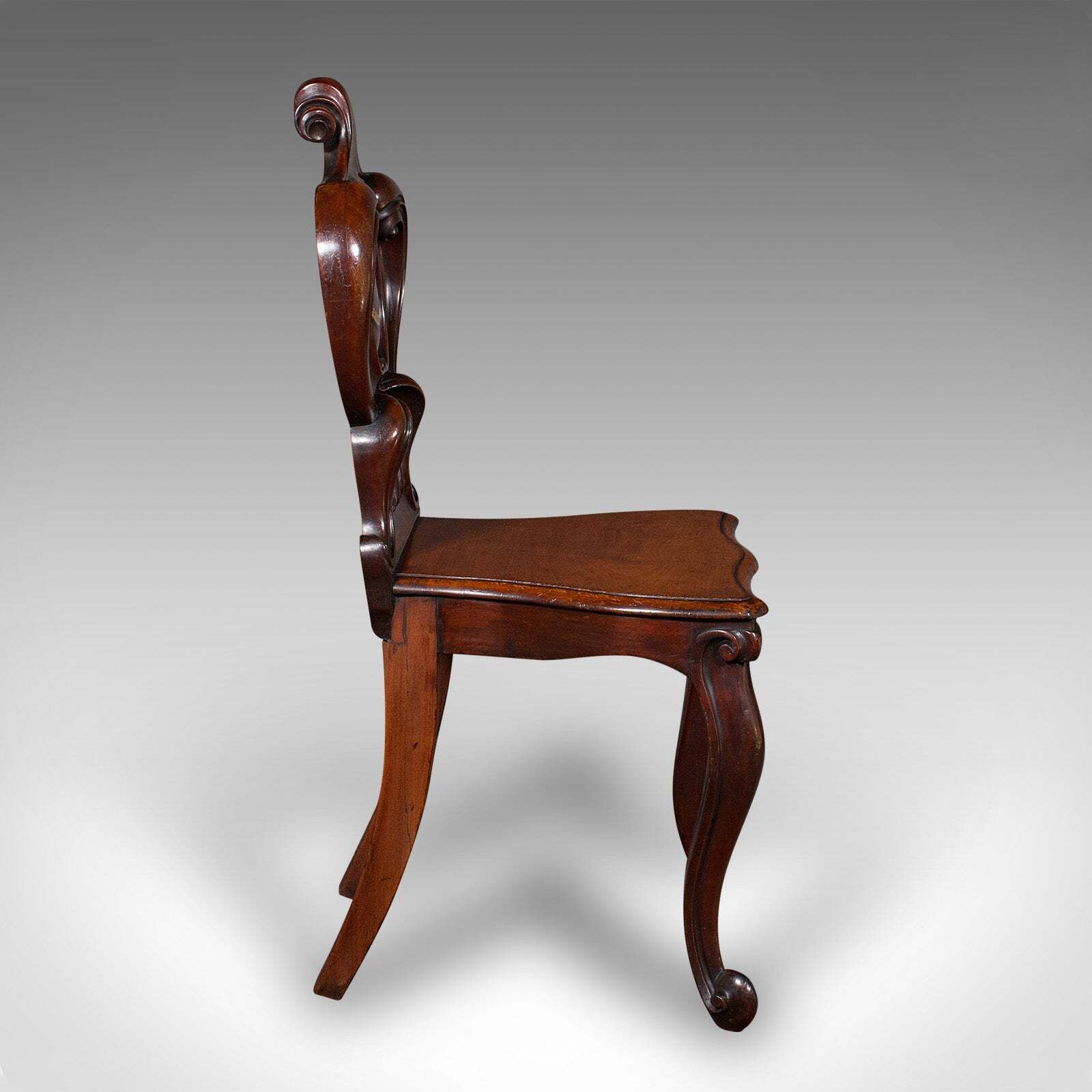 Antique Law Chambers Hall Chair, Scottish, Walnut, Reception Seat, Victorian photo for sale