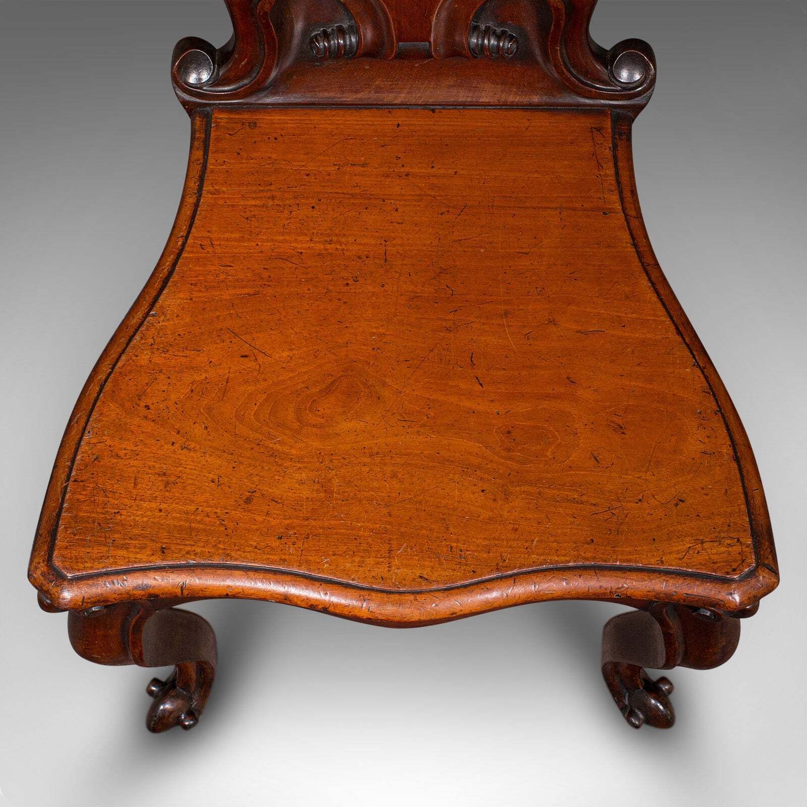 photo for sale Antique Law Chambers Hall Chair, Scottish, Walnut, Reception Seat, Victorian
