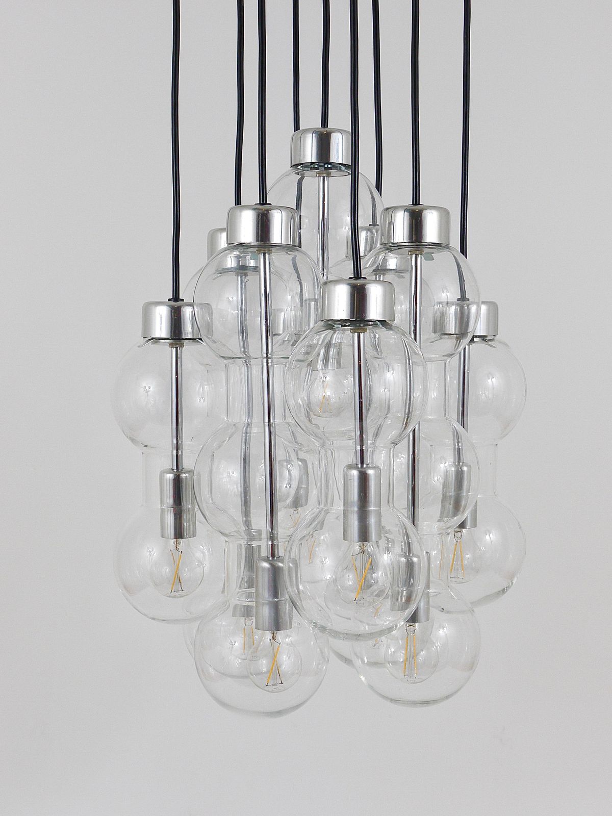 photo furniture Impressive Doria Cascading Hourglass Chandelier, Space Age, Germany, 1960s