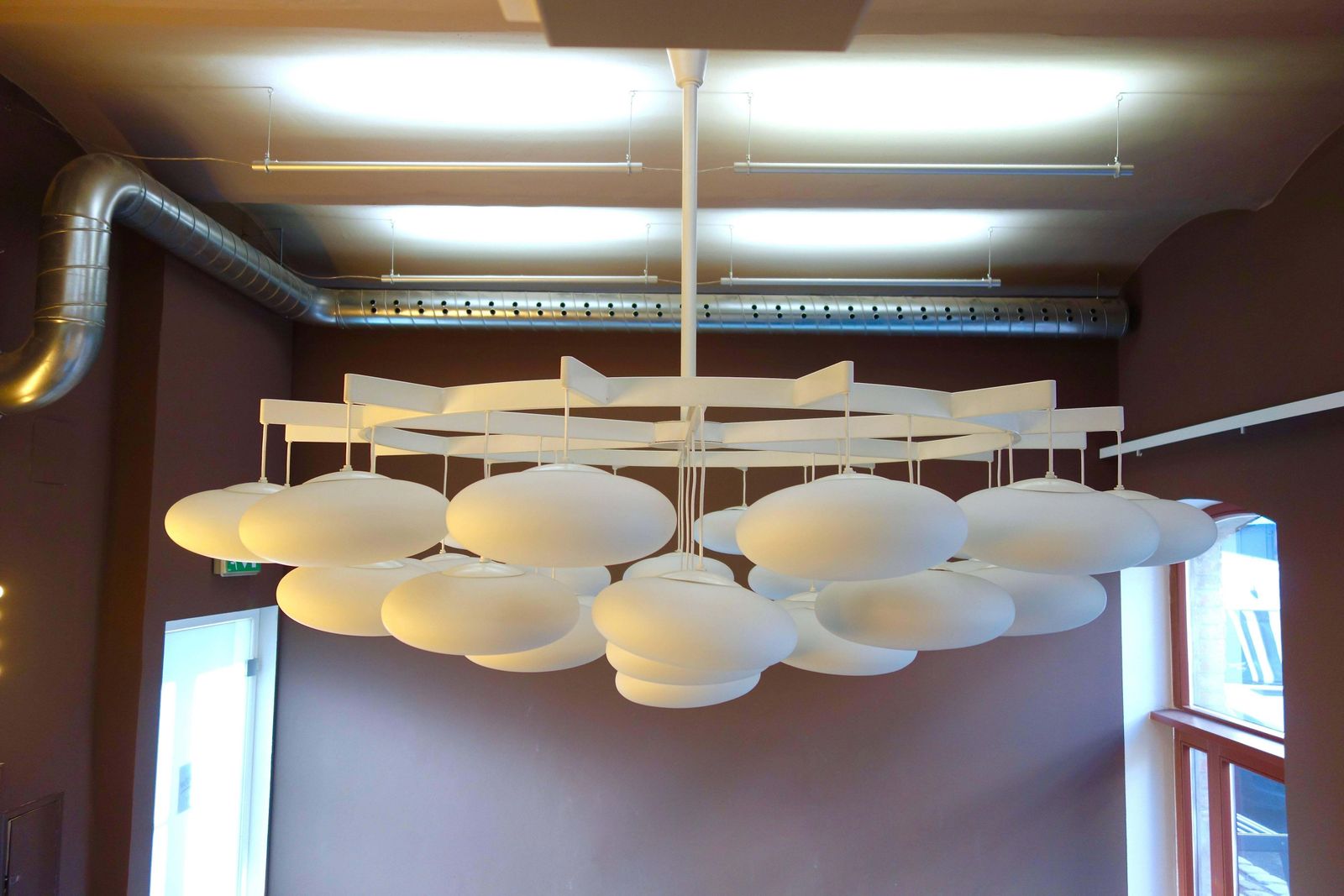 Lighting Impressive Large Mid Century Modern Cloud Chandelier From Milchhalle Vienna photo