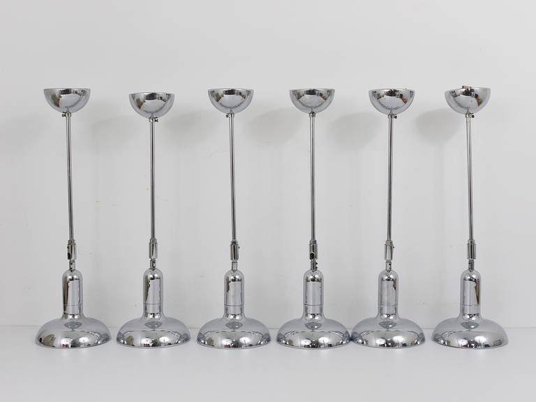 Gino Sarfatti Style 4 Adjustable Pendant Lamps, Gebr. Cosack, Germany, 1970s photo for sale