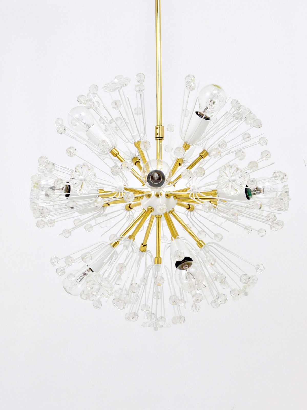 Emil Stejnar Blowball Sputnik Brass Chandelier By Rupert Nikoll, Austria, 1950s photo vinterior