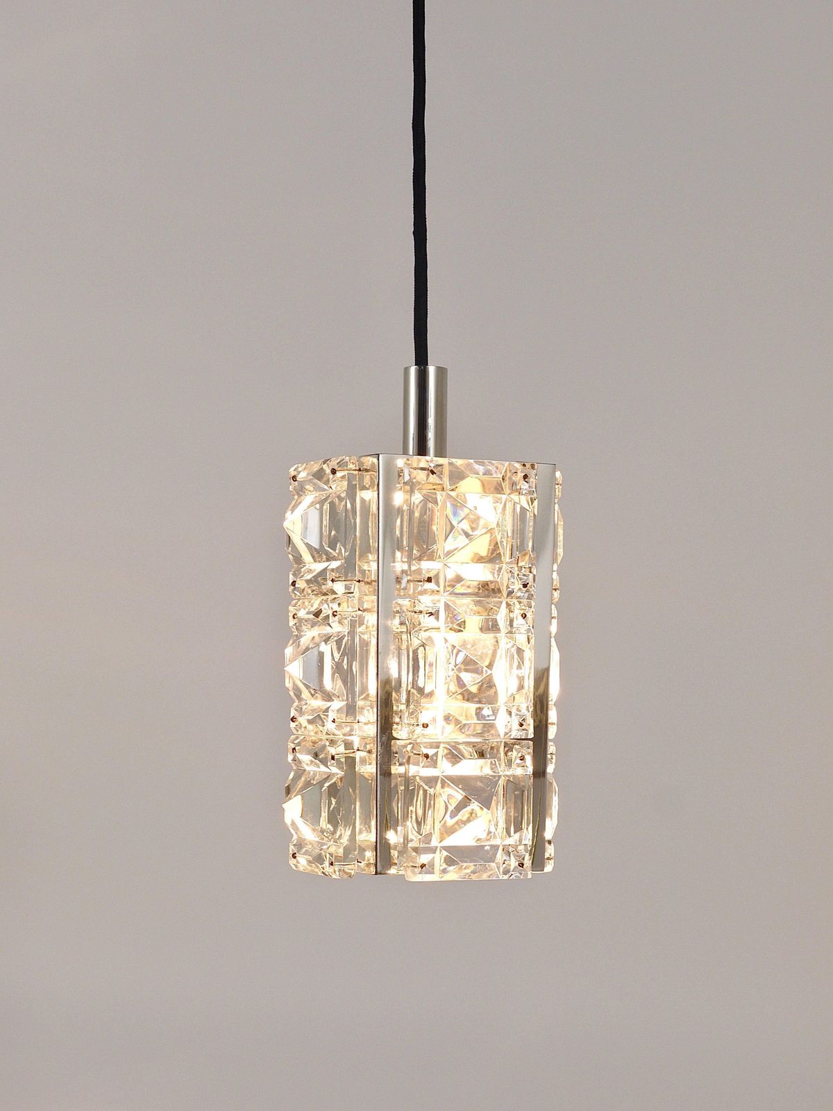 Bakalowits Vienna, Up To Three Faceted Crystal Pendant Lamps, Austria, 1960s photo vintage