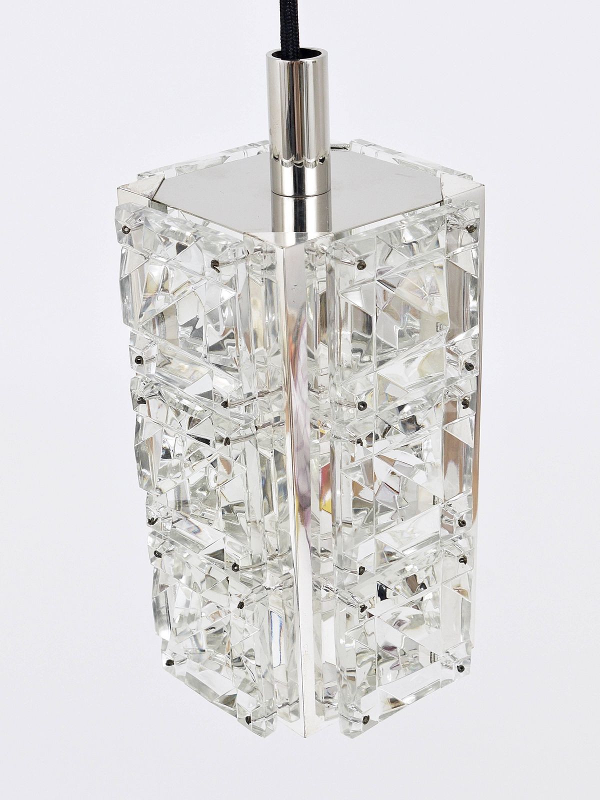 887.0 Bakalowits Vienna, Up To Three Faceted Crystal Pendant Lamps, Austria, 1960s photo