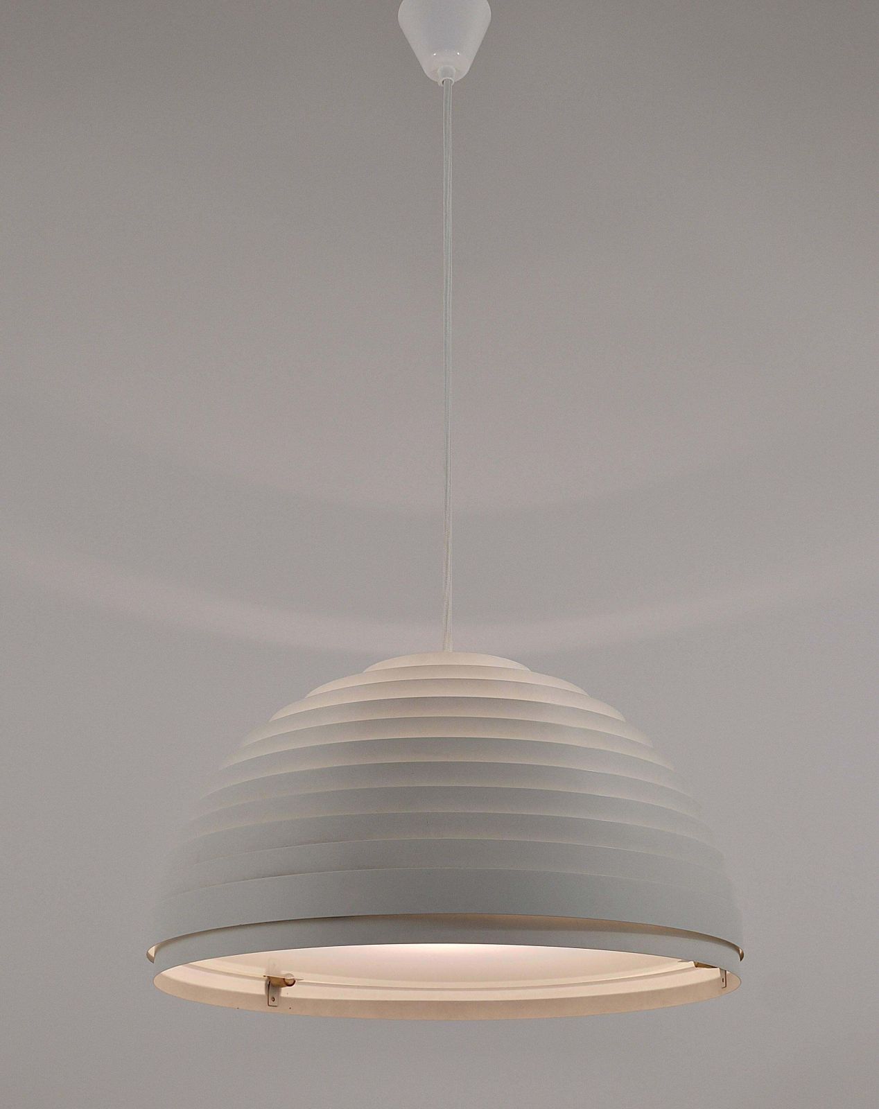 photo buy 1960s Panton Style "Dynamic" Lamella Ring Pendant Moon Lamp By Vest, Austria