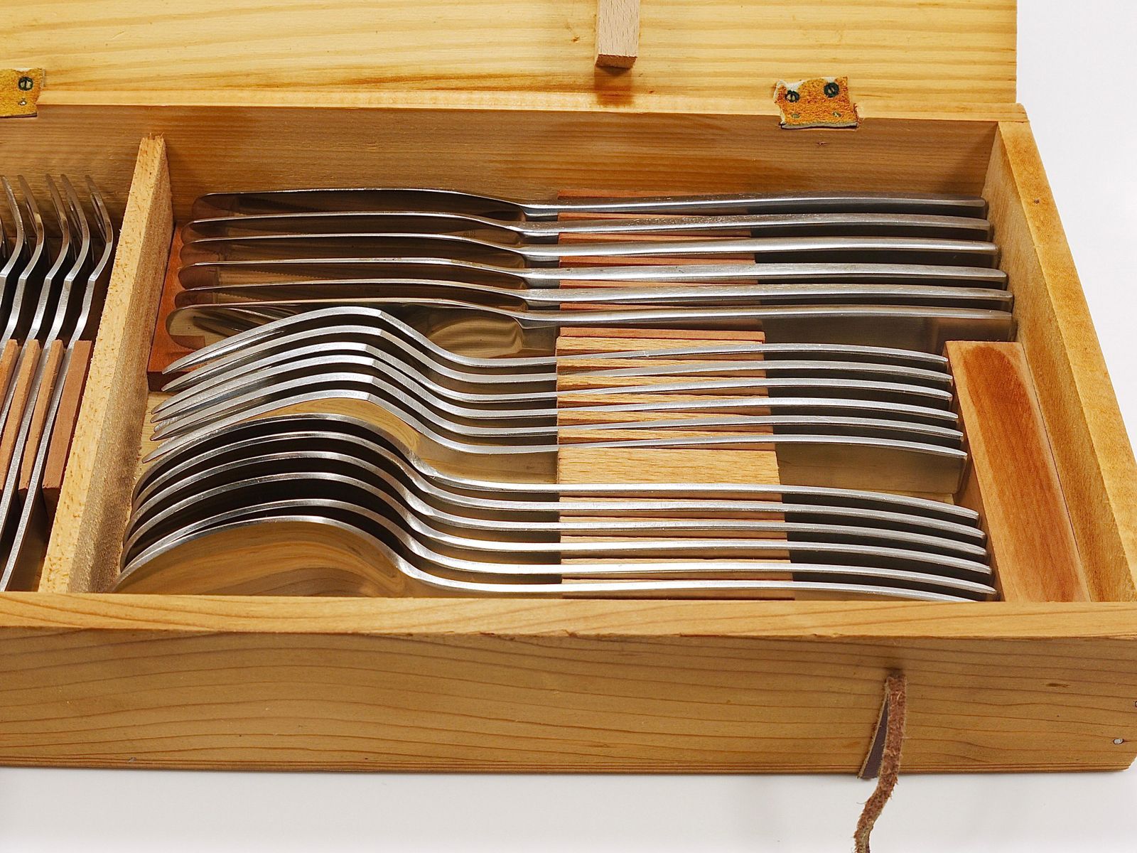 photo for sale Boxed Helmut Alder Amboss 2050 Flatware Cutlery For Six, 30 Pcs., Austria, 1950s