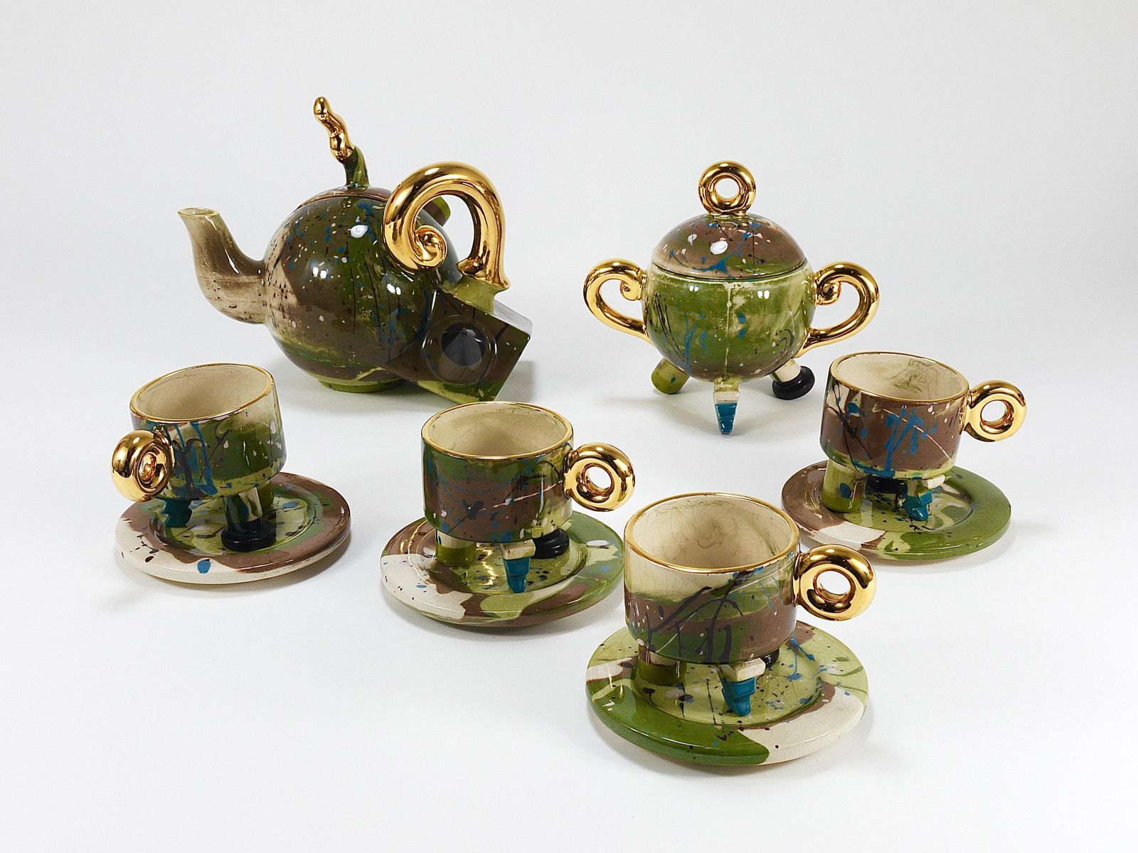 Juraj Mahalik Sculptural Postmodern Pop Art Tea Service By Art4, Slovakia, 1990s photo furniture
