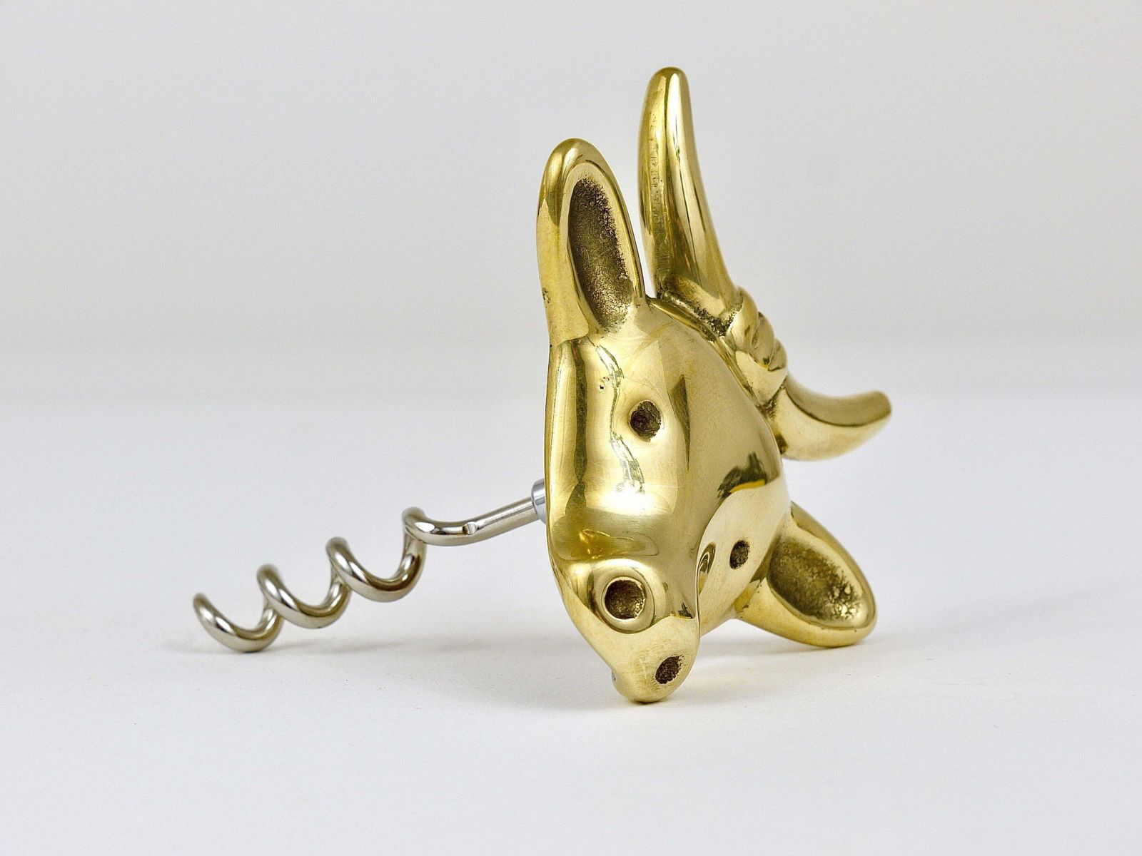 Walter Bosse Cow Brass Cork Screw Bottle Opener, Herta Baller, Austria, 1950s photo 258.0