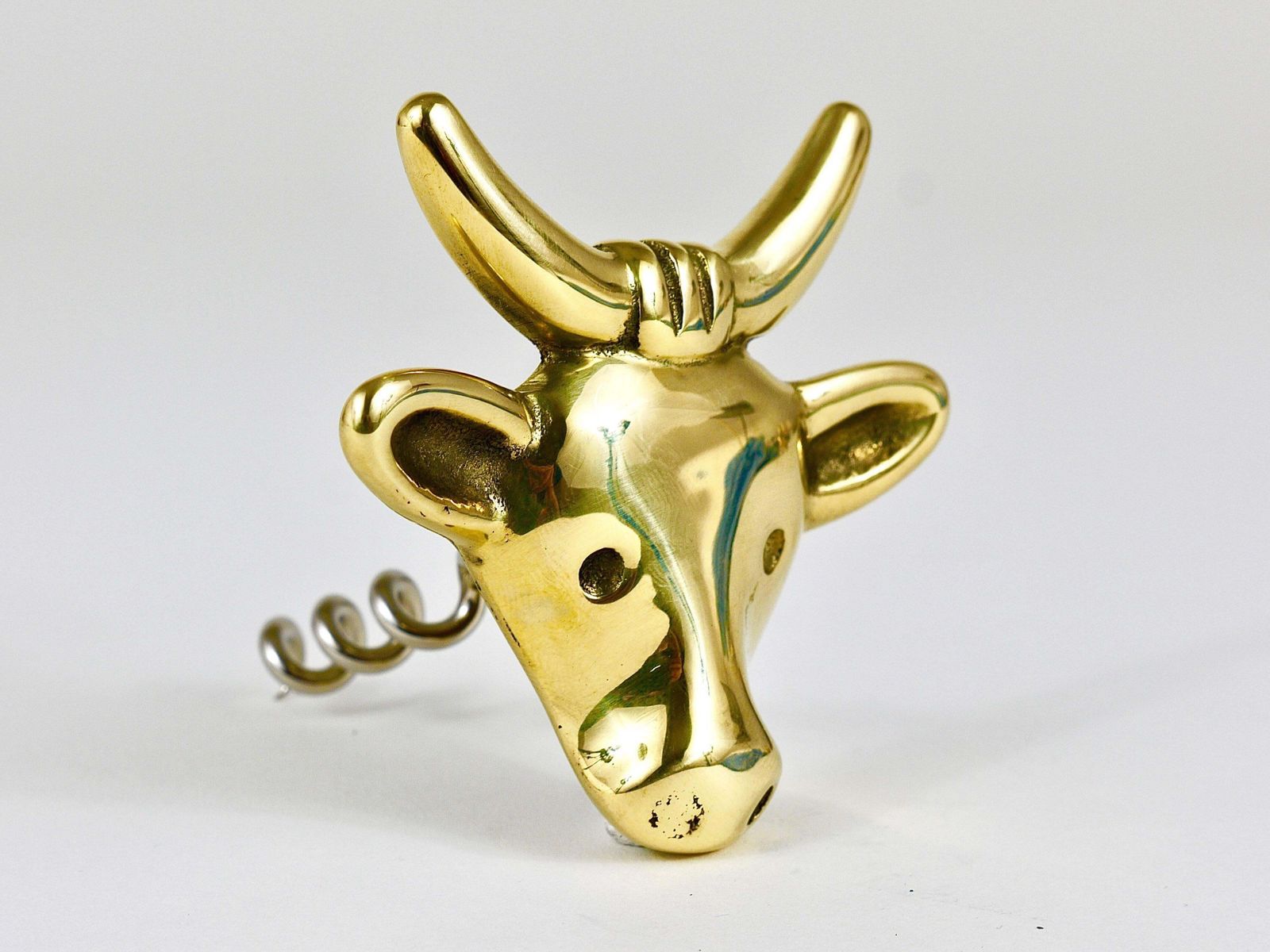 Walter Bosse Cow Brass Cork Screw Bottle Opener, Herta Baller, Austria, 1950s photo Home Decor