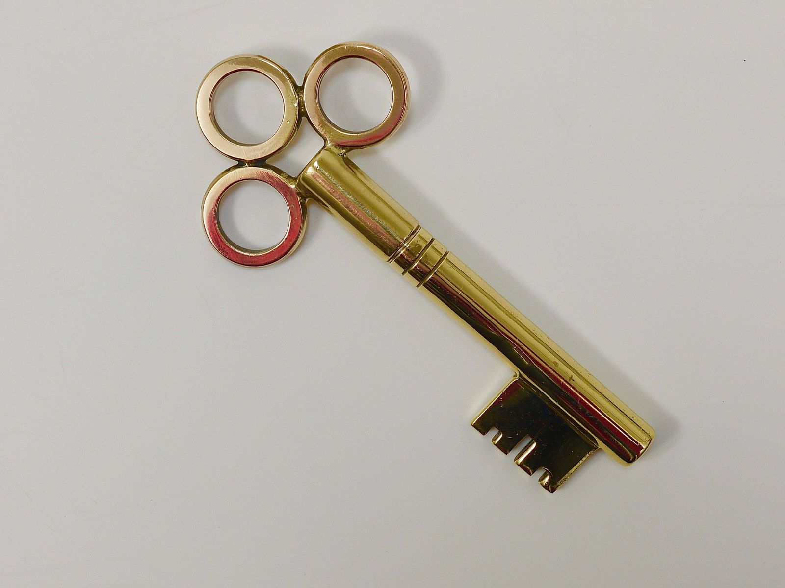 Large Carl Aubock Brass Key Corkscrew Bottle Opener Paperweight, Austria, 1950s photo furniture